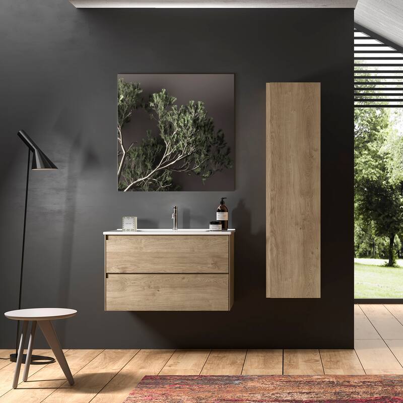 WS Bath Collections Perla COL01 Perla 55-1/8" Engineered Wood Wall