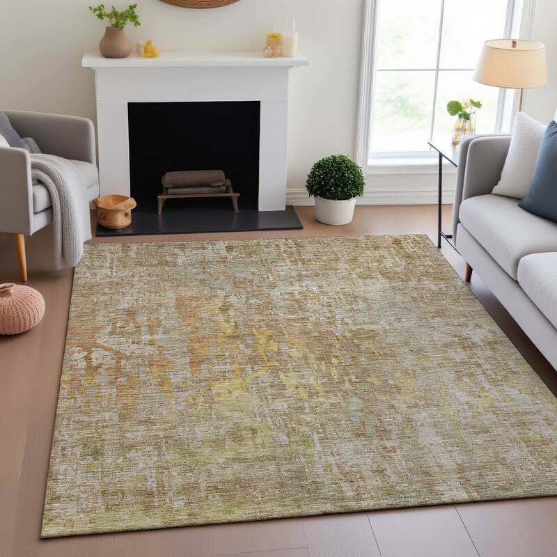 Premium Washable Super Soft Modern Ombre Mayfield Rug - Khaki - 9' x 12'