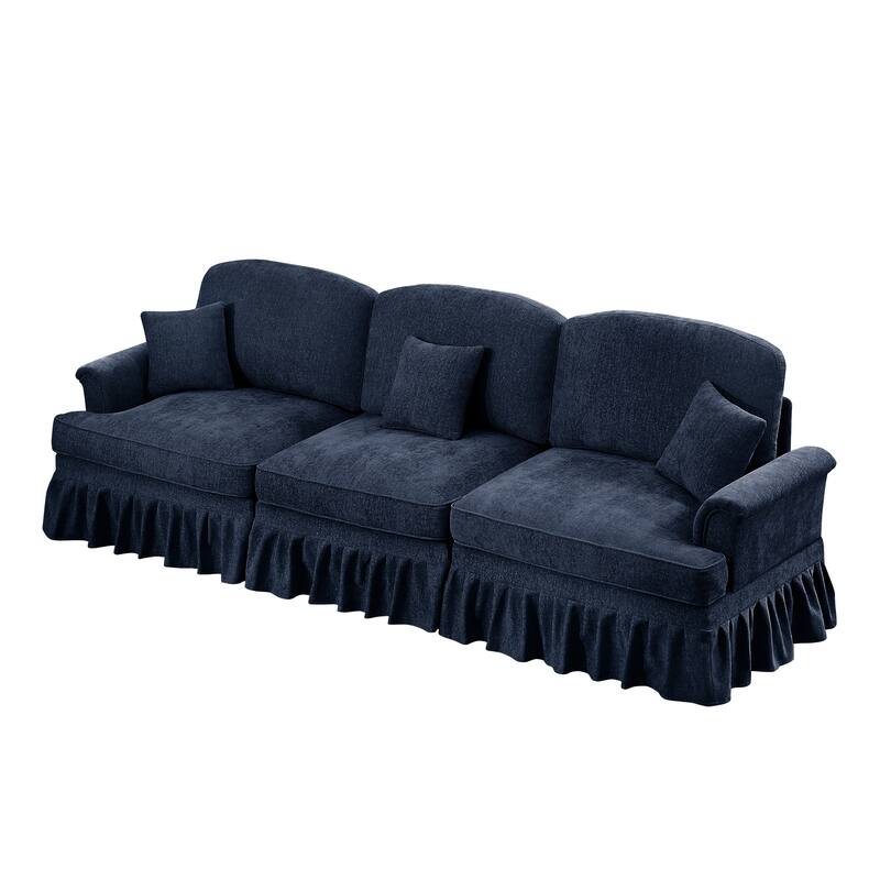 GDFStudio - Elegant Mid Century 3-Seater 107" Chenille Sofa with Flared Arms