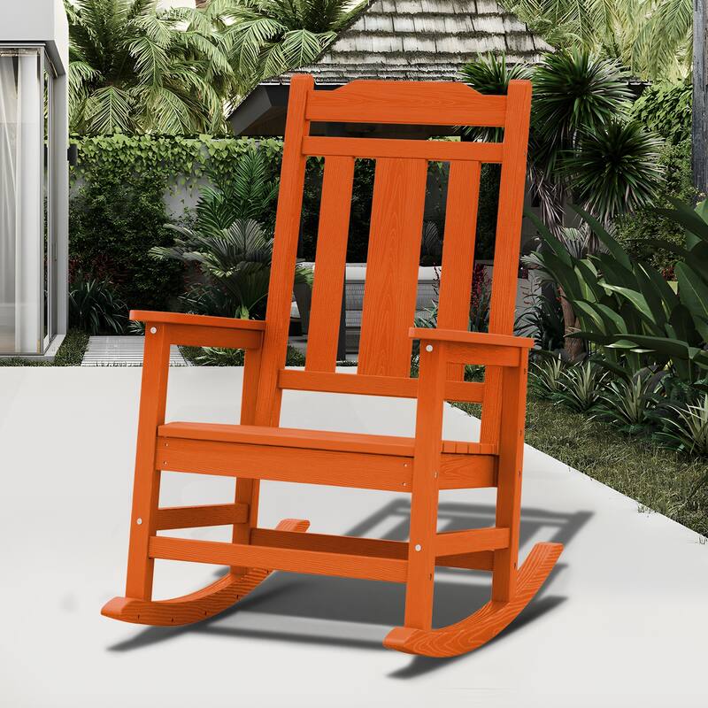 Outdoor Patio HDPE Rocking Chiar, Extra Wide Seat & Backrest