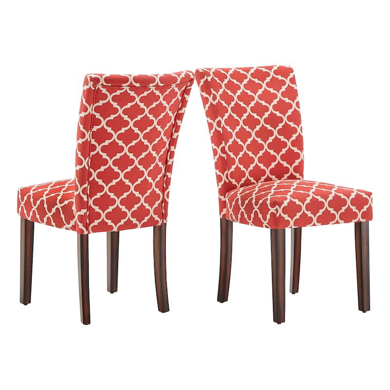 Catherine Moroccan Pattern Fabric Parsons Dining Chair (Set of 2) by iNSPIRE Q Bold