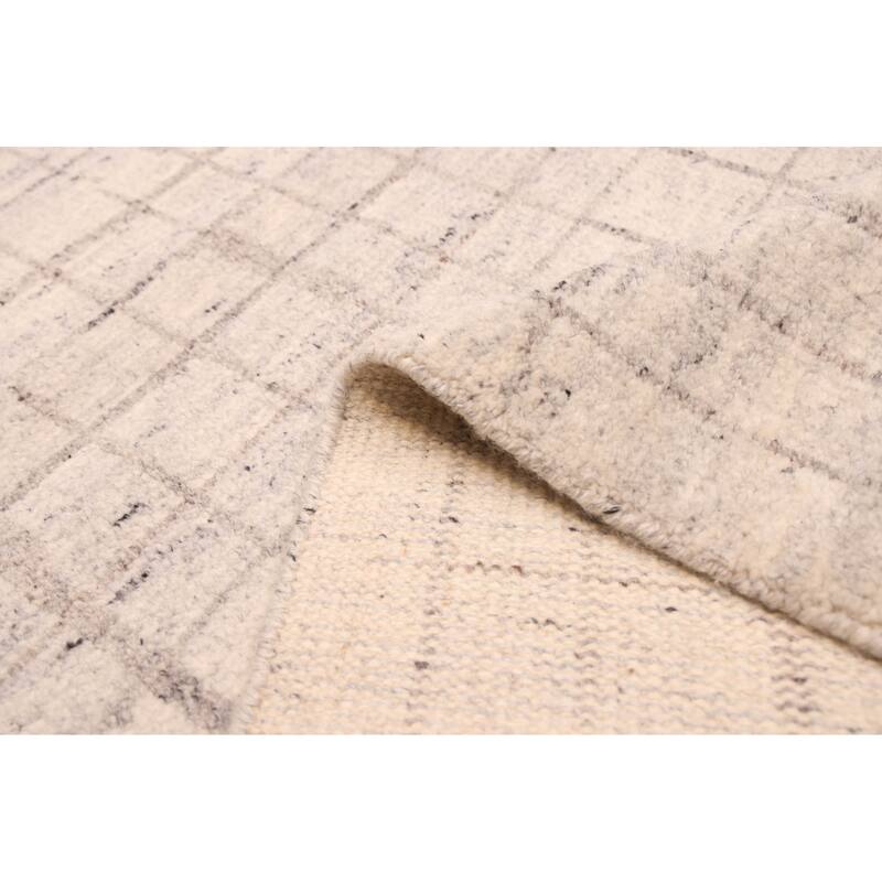 ECARPETGALLERY Hand-knotted Tangier Light Grey Wool Rug - 5'1 x 7'10