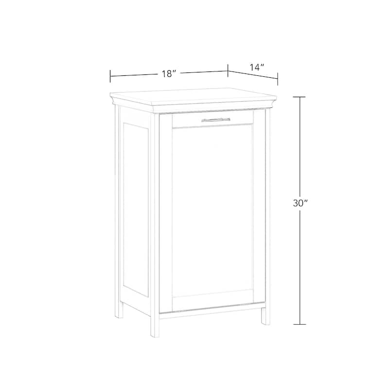 RiverRidge Somerset Tilt-Out Laundry Hamper Cabinet with Removable Cloth Storage Bag - White