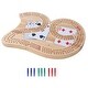 preview thumbnail 1 of 4, GSE™ Classic Wooden 29 Cribbage Board Game with Plastic Pegs, Classic Three-Person Cribbage Board