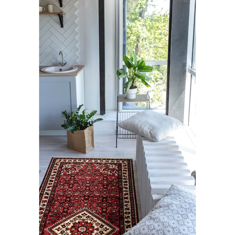 ECARPETGALLERY Hand-knotted Anadol Red Wool Rug - 4'0 x 9'8