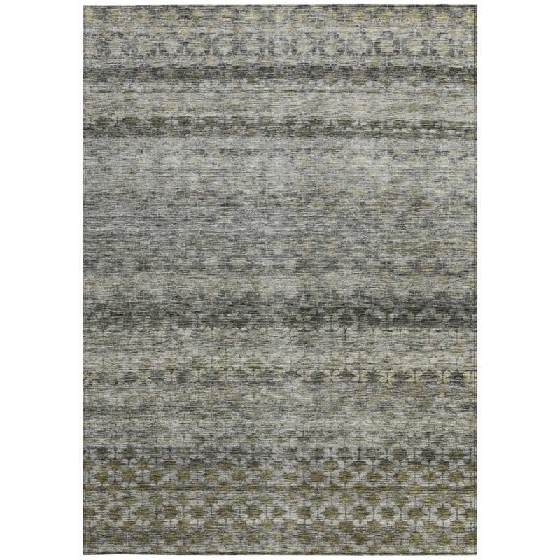 HomeRoots Striped Transitional Rectangle Outdoor Rug