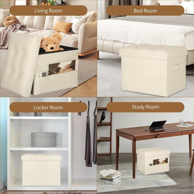 Storage Ottoman Foot Rest Stoo 17x13x13in