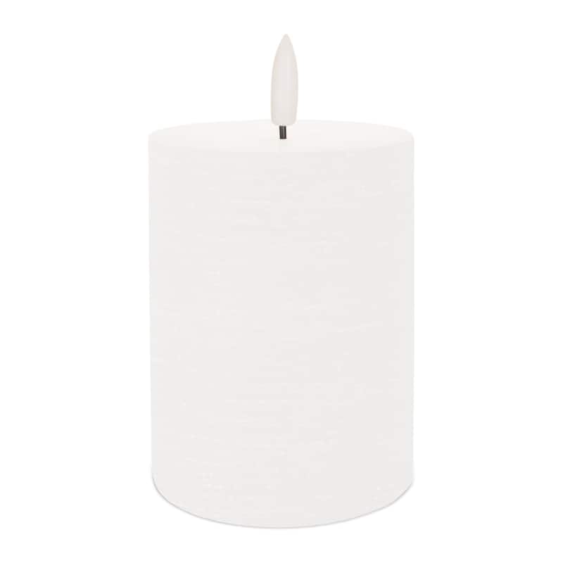 Set of Two White Flameless Pillar Candles