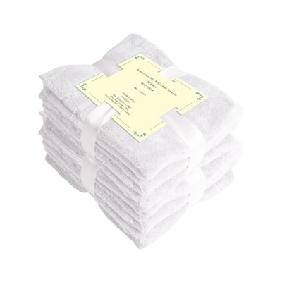 Cotton Washcloths - Pack of 12-600 GSM Soft & Absorbent, Quick-Drying, for Beach Houses, Hotels, and Rental Properties