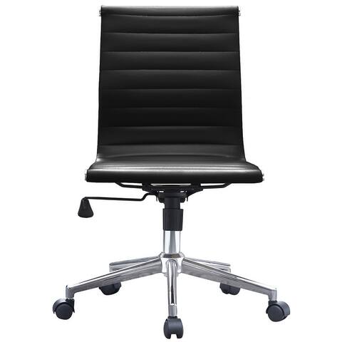 Modern Mid-back Ribbed Adjustable Office Chair