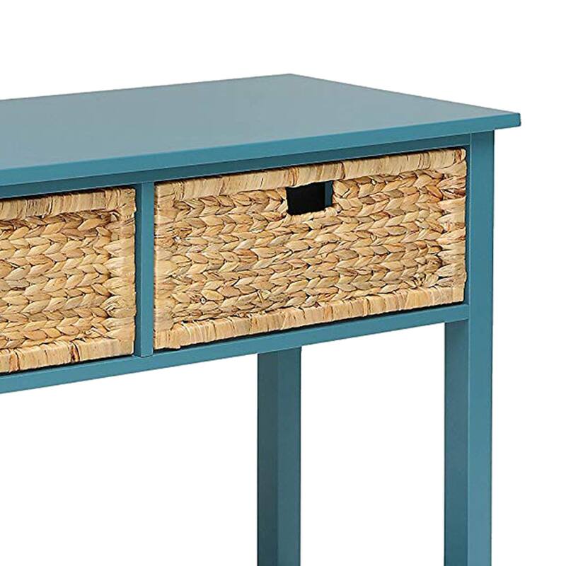 Flavius Console Table with 2 Drawers, Blue