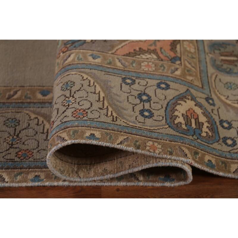 Tabriz Persian Vintage Area Rug Hand-Knotted Wool Carpet - 9'8"x 12'9"