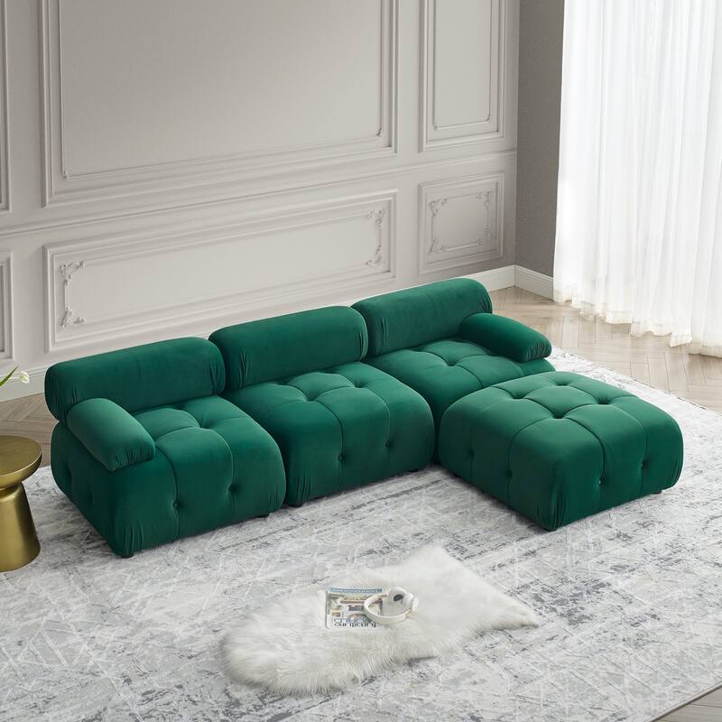 Modular Sectional Sofa L Shaped Couch with Reversible Ottoman