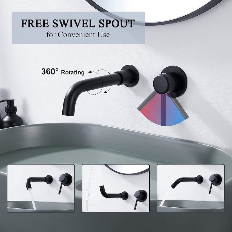 Matte Black Wall Mount Bathroom Faucet