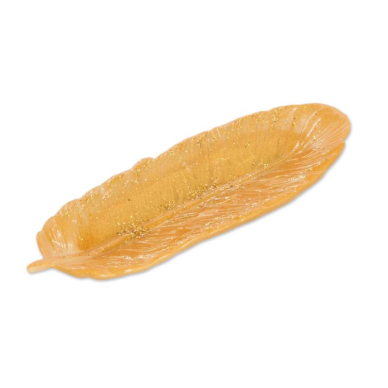Novica Handmade Feather Of Prosperity Resin Catchall
