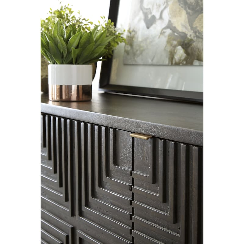 Elinmore Brown/Gold Accent Cabinet - 58"W x 16"D x 37"H