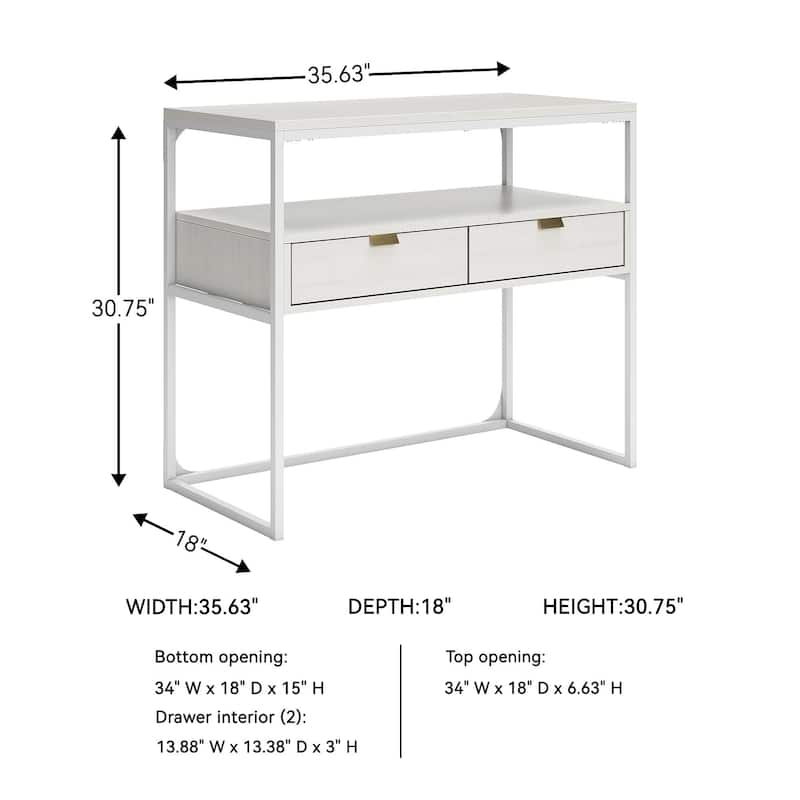 Signature Design by Ashley Deznee White Credenza - 36"W x 18"D x 31"H