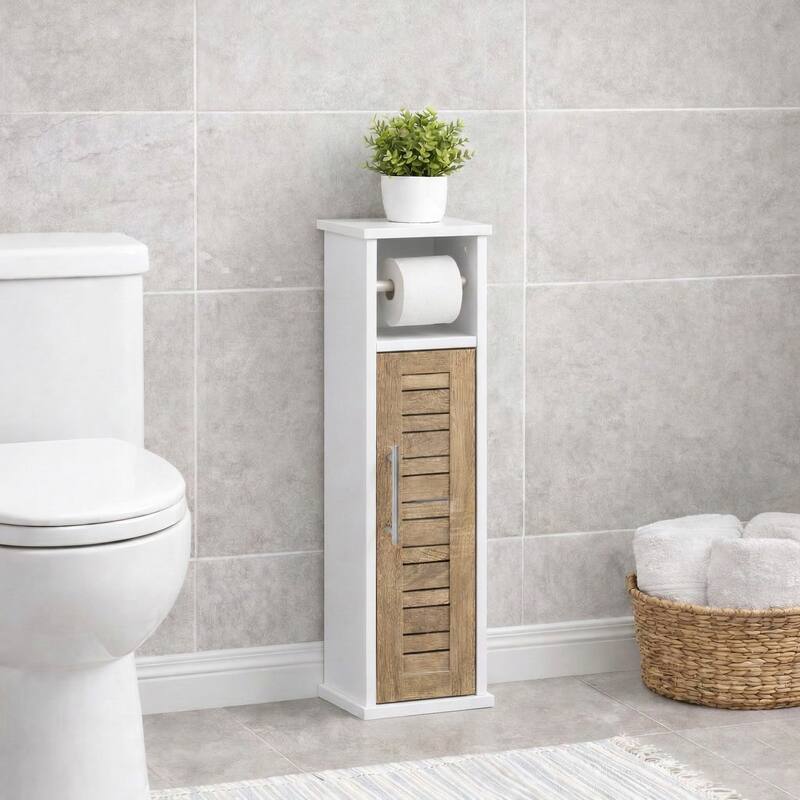 Toilet Paper Storage Cabinet with Dispenser Toilet Organizer - 7.2'L x 7.2"W x 29.9"H