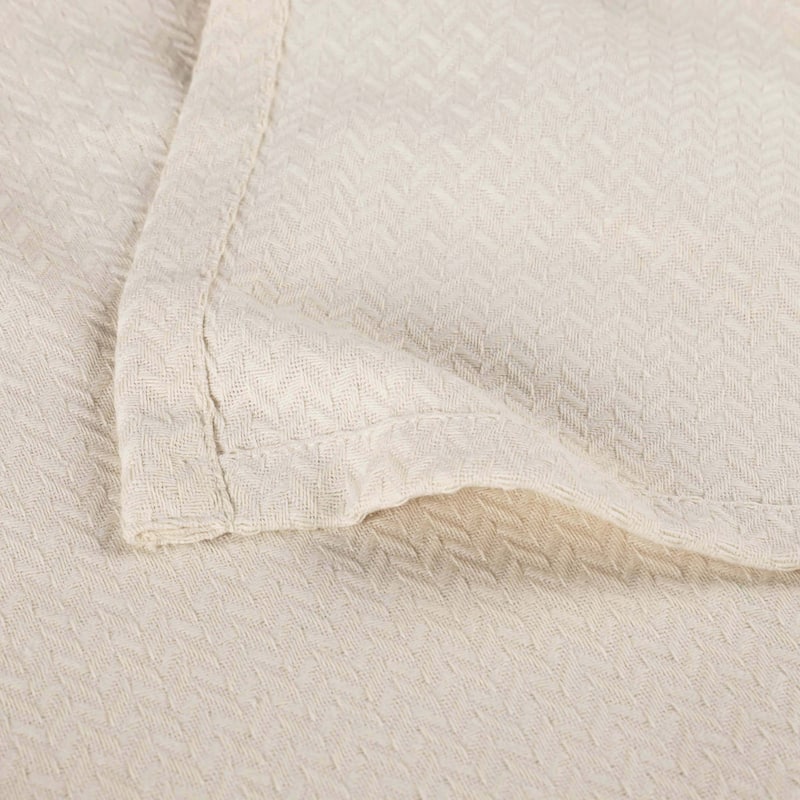 Superior Nobel Cotton Textured Chevron Lightweight Woven Blanket