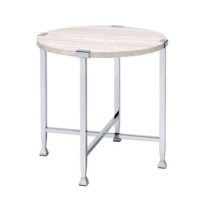 Round End Table with X-Shape Support