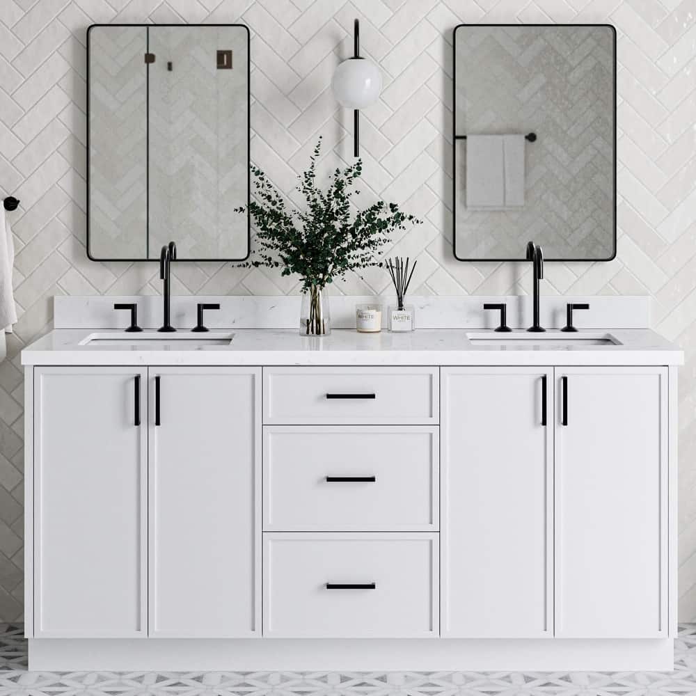 Ariel K72DCQRVO Kelly 72" Free Standing Double Basin Vanity Set with