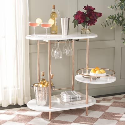 SAFAVIEH Iva 3-Tier Swivel Bar Table - 30"W x 18"D x 33"H