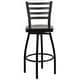 preview thumbnail 7 of 9, Ladder Back Swivel Metal Barstool - 16.5"W x 20.5"D x 44.5"H - 16.5"W x 20.5"D x 44.5"H