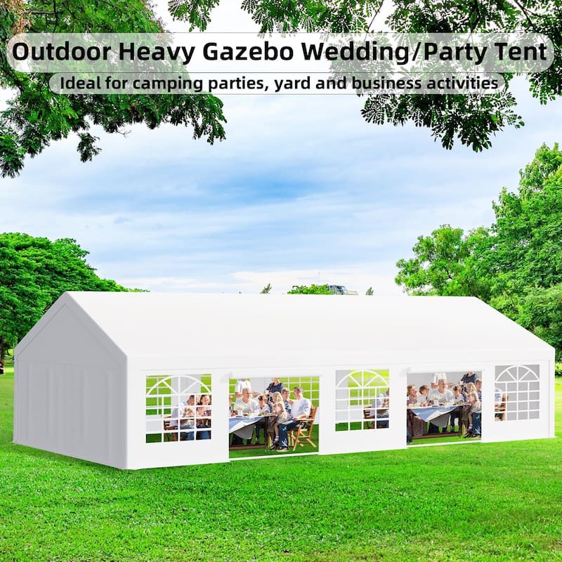 Outdoor Wedding Canopy Tents for Parties with Removable Sidewalls & 3 Storage Bags, Waterproof Gazebo Shelter