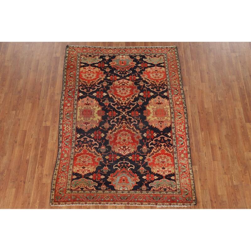Pre-1900 Antique Sultanabad Persian Area Rug Hand-Knotted Wool Carpet - 4'9"x 6'8"