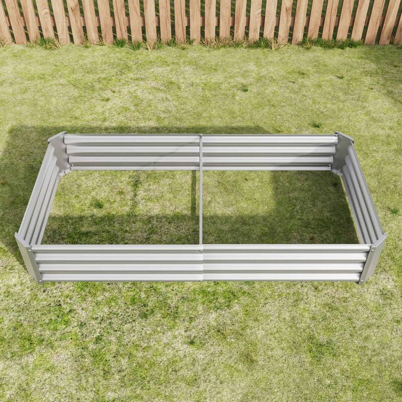 Large Galvanized Metal Raised Garden Bed Open Bottom Rust-Resistant