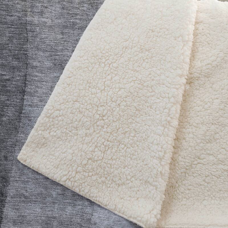 Premium Machine Washable Contemporary Ombre Sherpa Throw Blanket