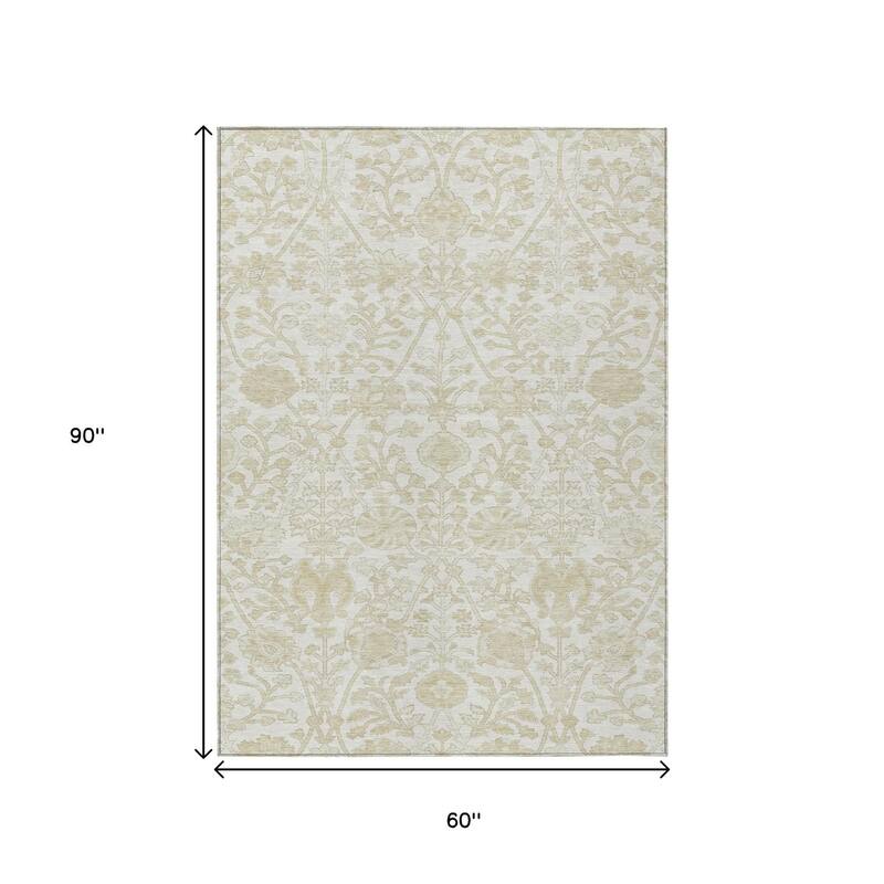HomeRoots Floral Traditional Rectangle Outdoor Rug