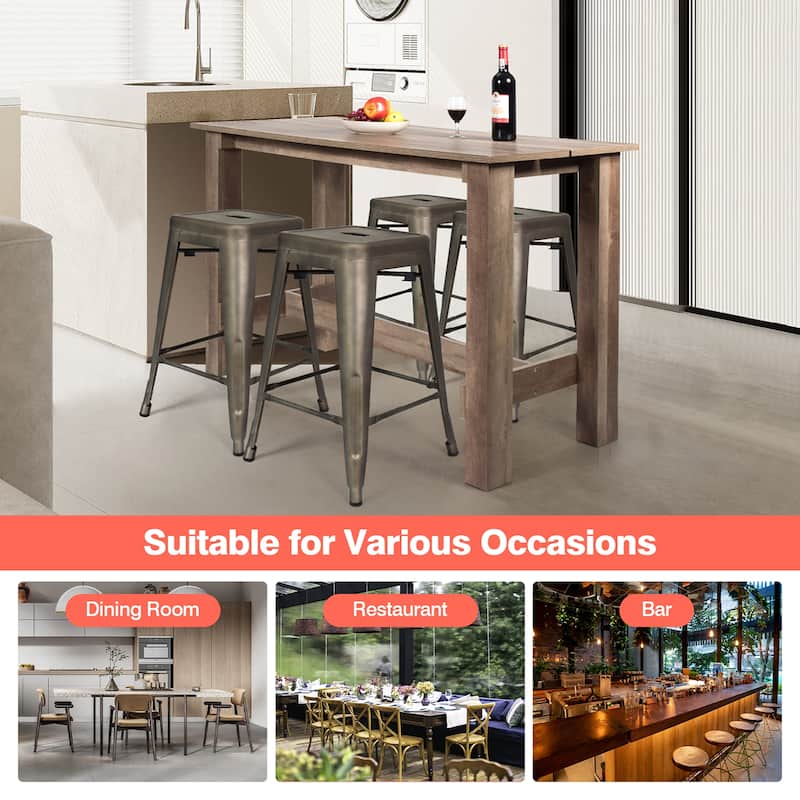 Costway 5 PCS Dining Table Set Kitchen Rectangular Counter Height