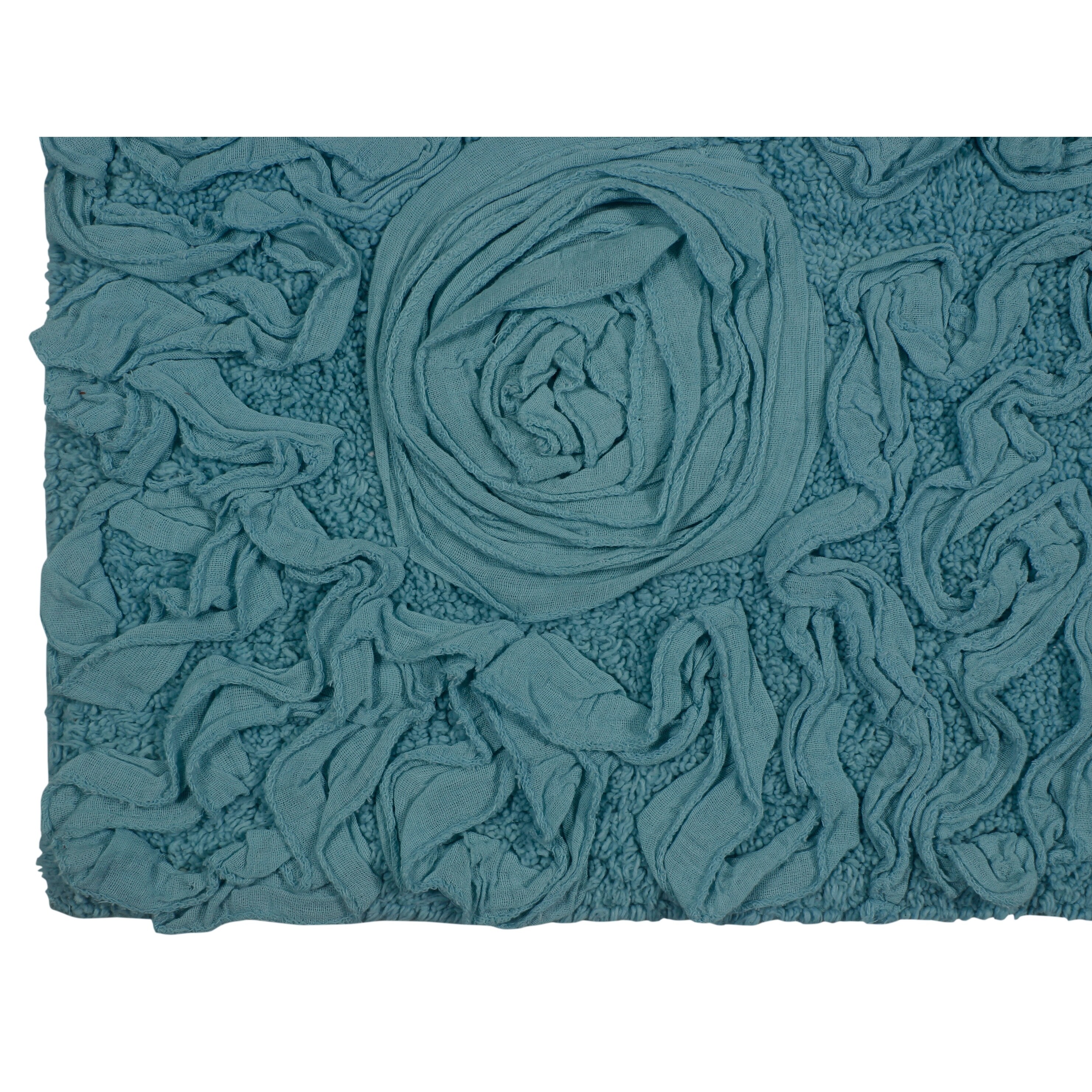 Bell Flower Collection 100% Cotton Non-Slip Bathroom Rug-image