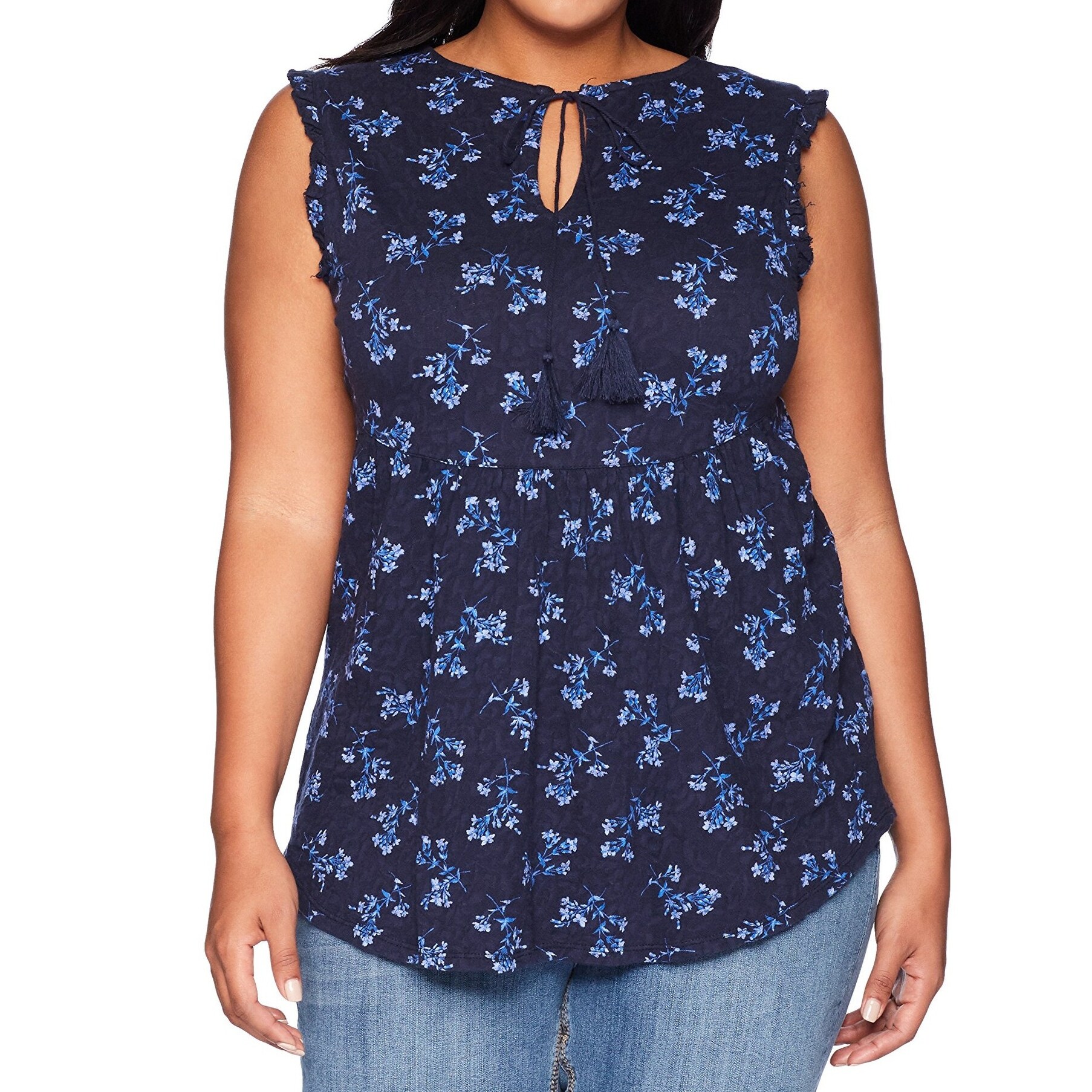 lucky brand blue floral top