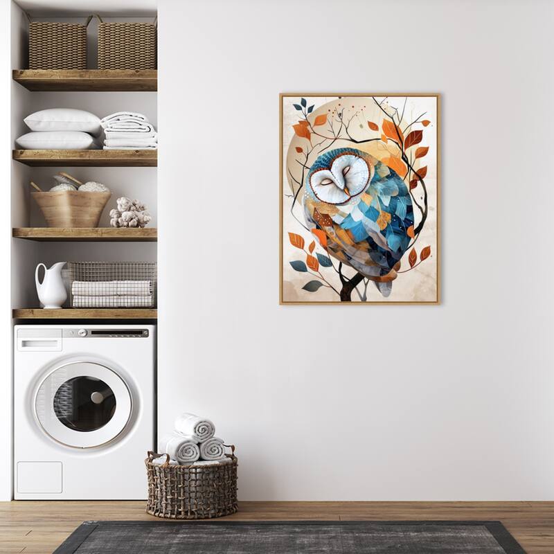 Owl Watercolor Animal Art by Justyna Jaszke Framed Canvas Wall Art