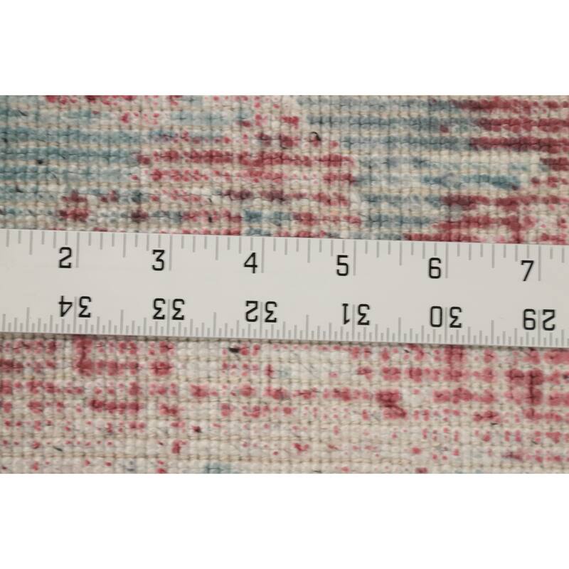 Hand Knotted Oriental Viscose Silk Carpet Modern Pictorial Green Abstract Area Rug - 7' 10'' X 5' 8''