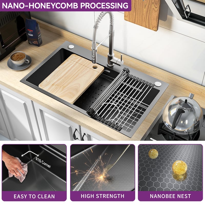30'' /32'' Drop In Stainless Steel Kitchen Sink Workstation