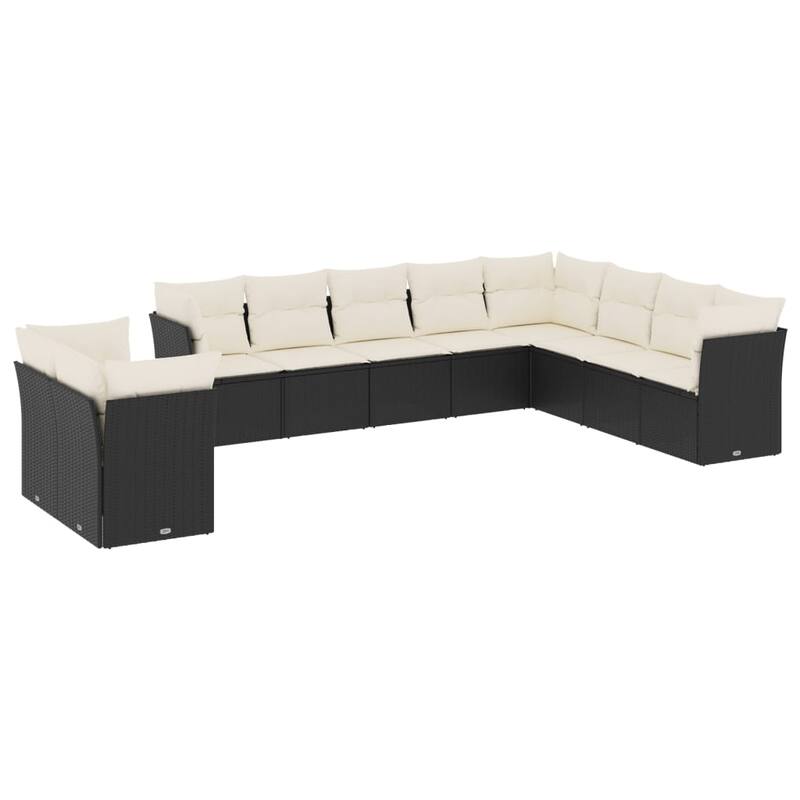 vidaXL Garden Sofa Set Black