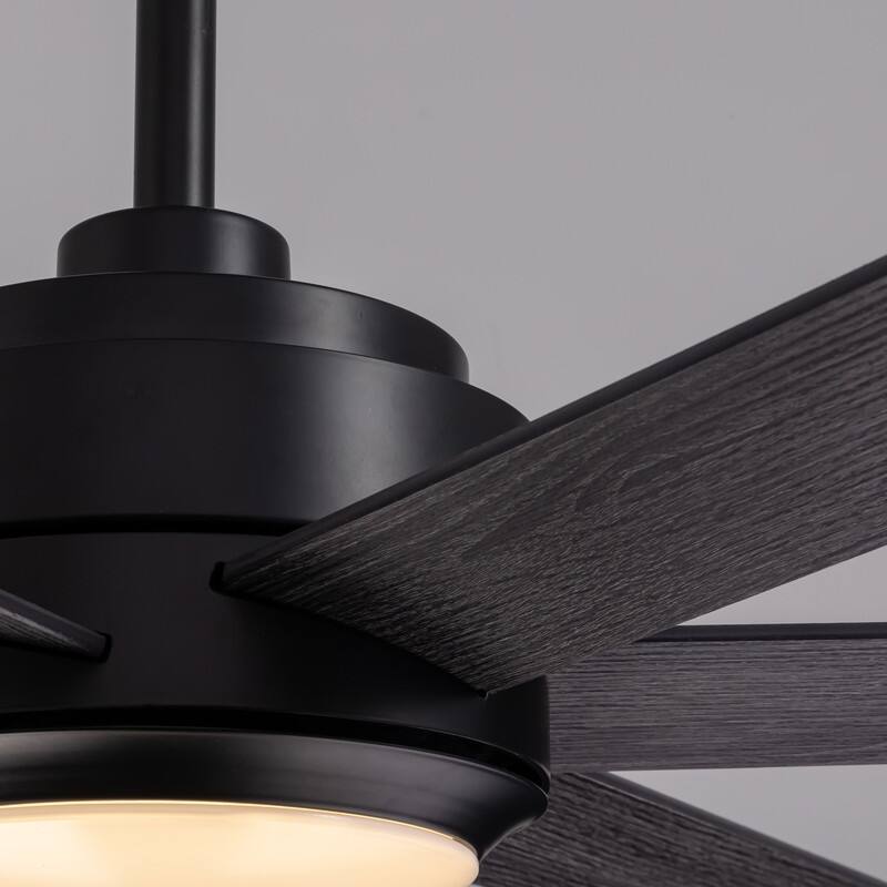 84" Ceiling Fan with Light Black Indoor/Outdoor Ceiling Fan for Living Room Large Dimmable Ceiling Fan with Remote APP Control