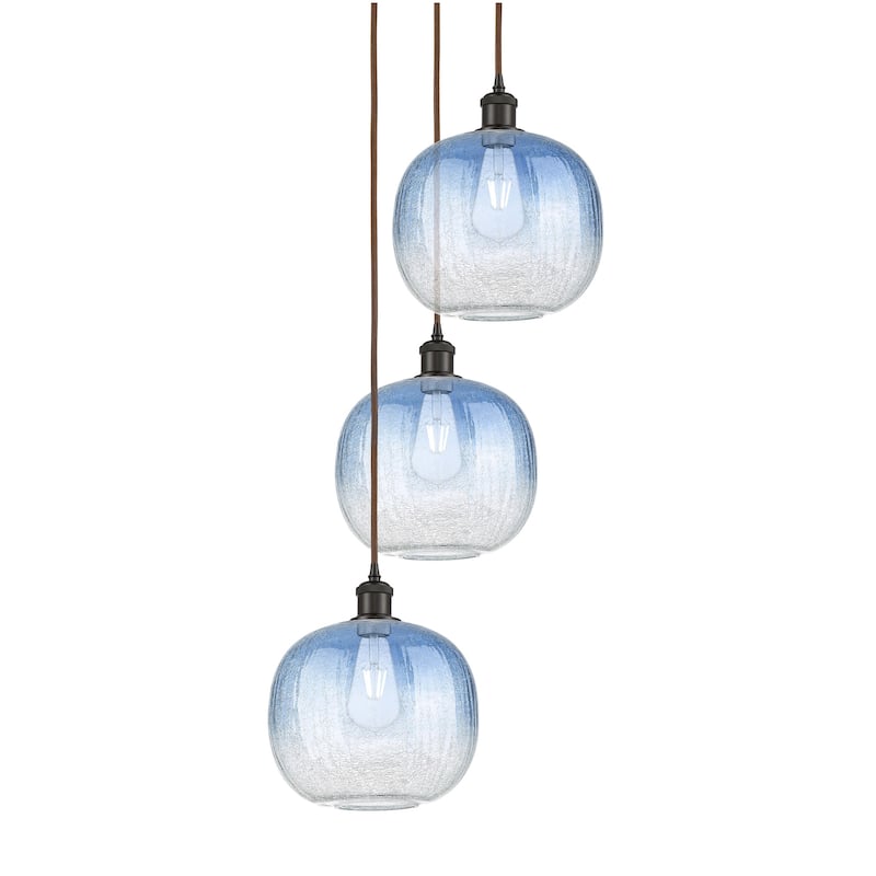 Innovations Lighting 113B-3P-37-17 Brookhaven Sphere Pendant - Oil Rubbed Bronze / Sapphire Blue