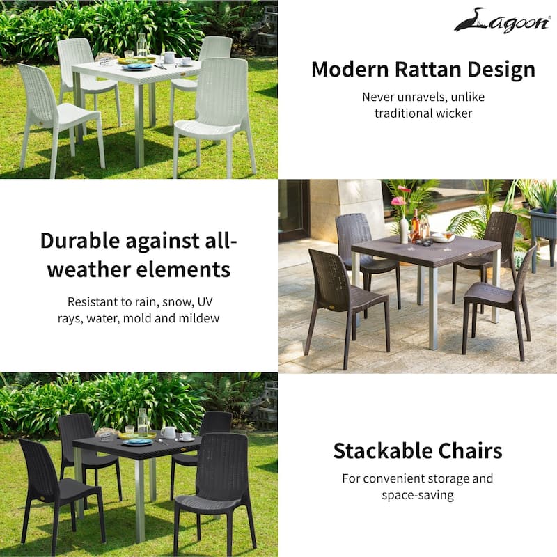 Oslo Resin 5 Piece Outdoor Dining Set