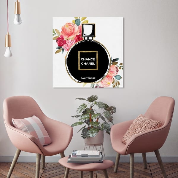 Oliver Gal 'Floral Perfume in Bloom' Fashion and Glam Wall Art Canvas Print  Perfumes - Black, Orange - Bed Bath & Beyond - 32479234