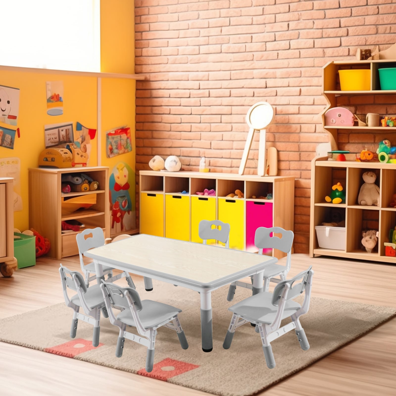 YUKOOL Kids Table and Chair Set Multi Functional Adjustable Height Ergonomic Design HDPE Material On Sale Bed Bath Beyond 39579880