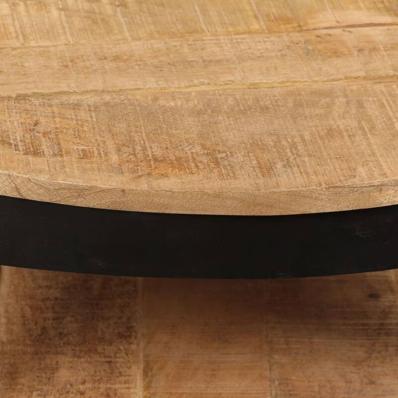 vidaXL Coffee Table Solid Rough Mango Wood 25.6"x12.6"