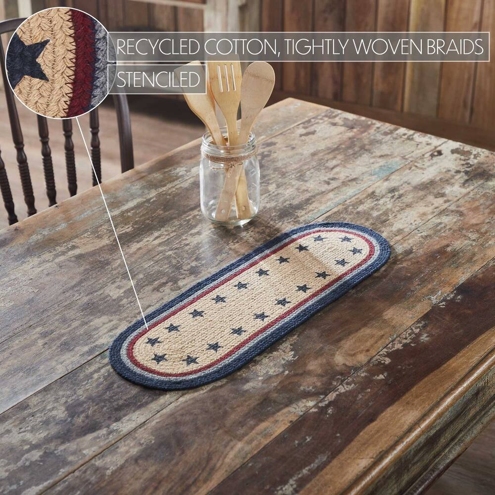 My Country Oval Runner Stencil Stars 12x36