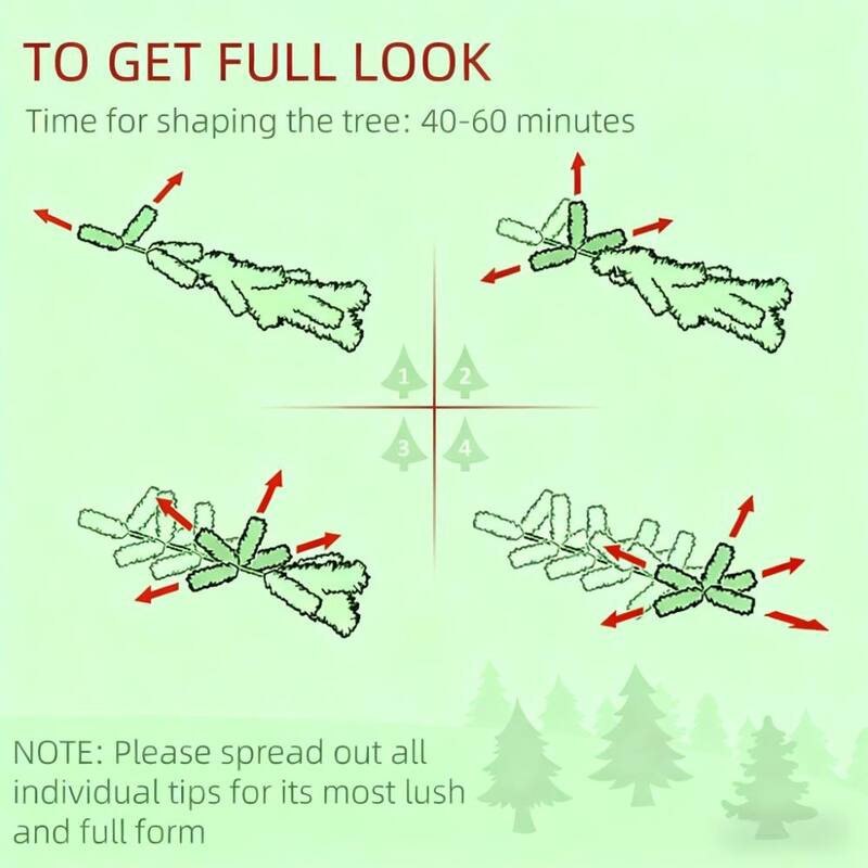 Christmas Trees,Artificial Snow Christmas Trees with Frosted Branches, Warm White or Colorful LED Lights, Steel Base - Green