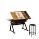 preview thumbnail 6 of 4, Adjustable drafting table and desk with two drawers for home, office and school, with stools