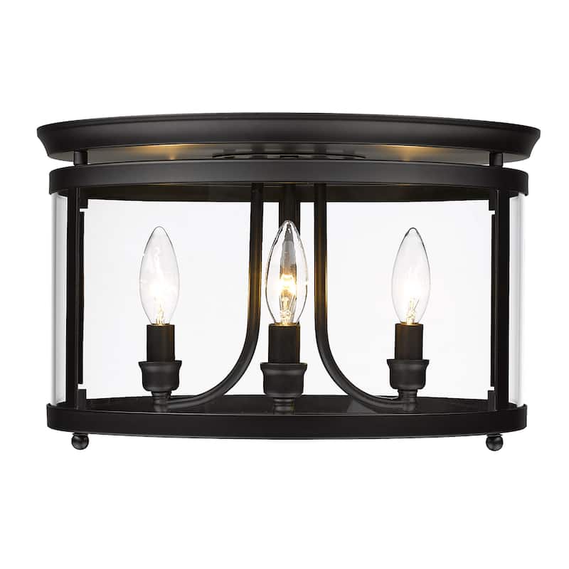 Golden Lighting Payton 3-light Flush Mount in Matte Black
