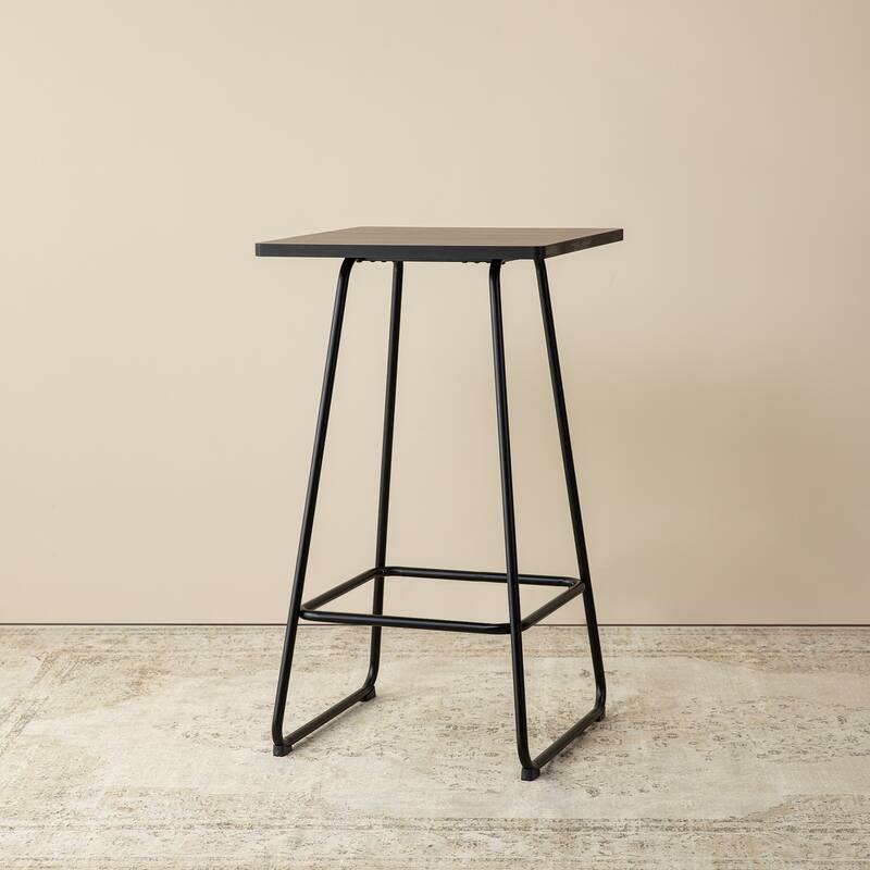 Glitzhome 41"H Industrial Modern Square Wood Top Bar Height Pub Tables